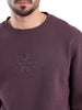 Premium Wine Emroidered Sweatshirt