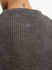 Regular Fit Textured Cable Knit Sweater | Grey