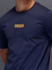 Solid Placement Printed T-Shirt   |  Navy Blue