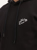 Comfort Fit Embroidery Detail Hooded Sweatshirt | Black