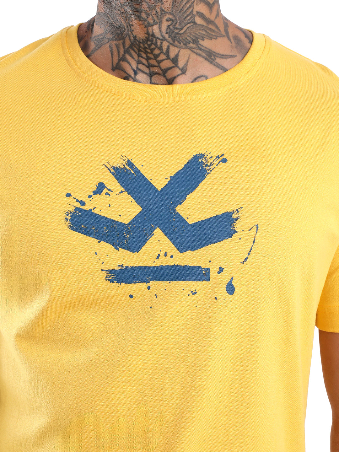 Yellow Strokes Printed T-Shirt