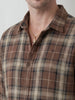 Classic Slim Fit Checkered Shirt | Brown