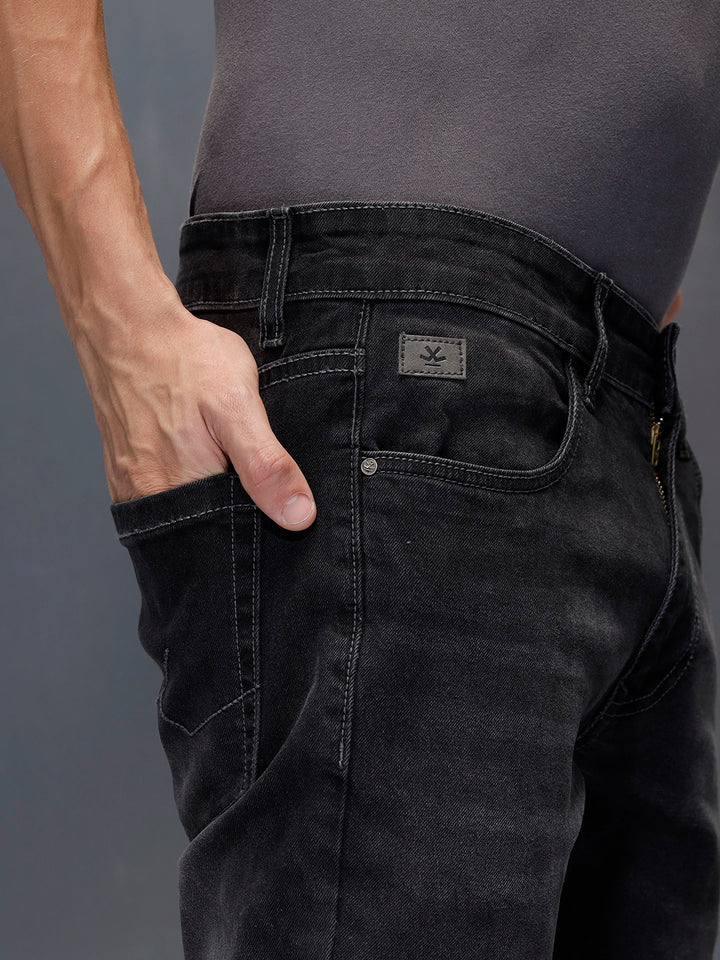Wrogn Men's Slim Tapered Fit Jeans | Grey