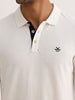 Solid Contrast Placket Polo T-Shirt | White