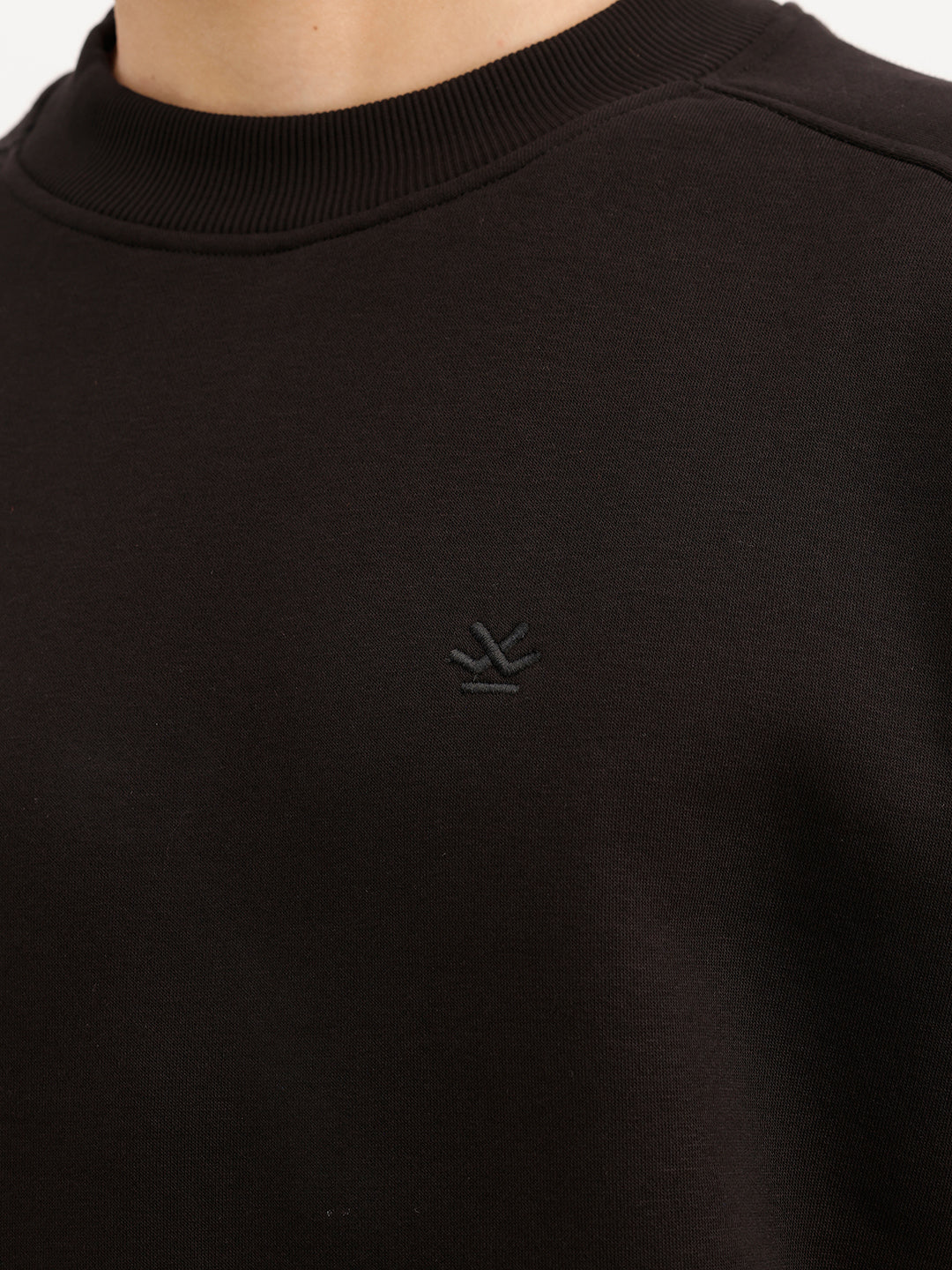 Solid Comfort Fit Sweatshirt | Black
