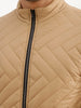 Solid Regular Fit Puffer Jacket | Beige