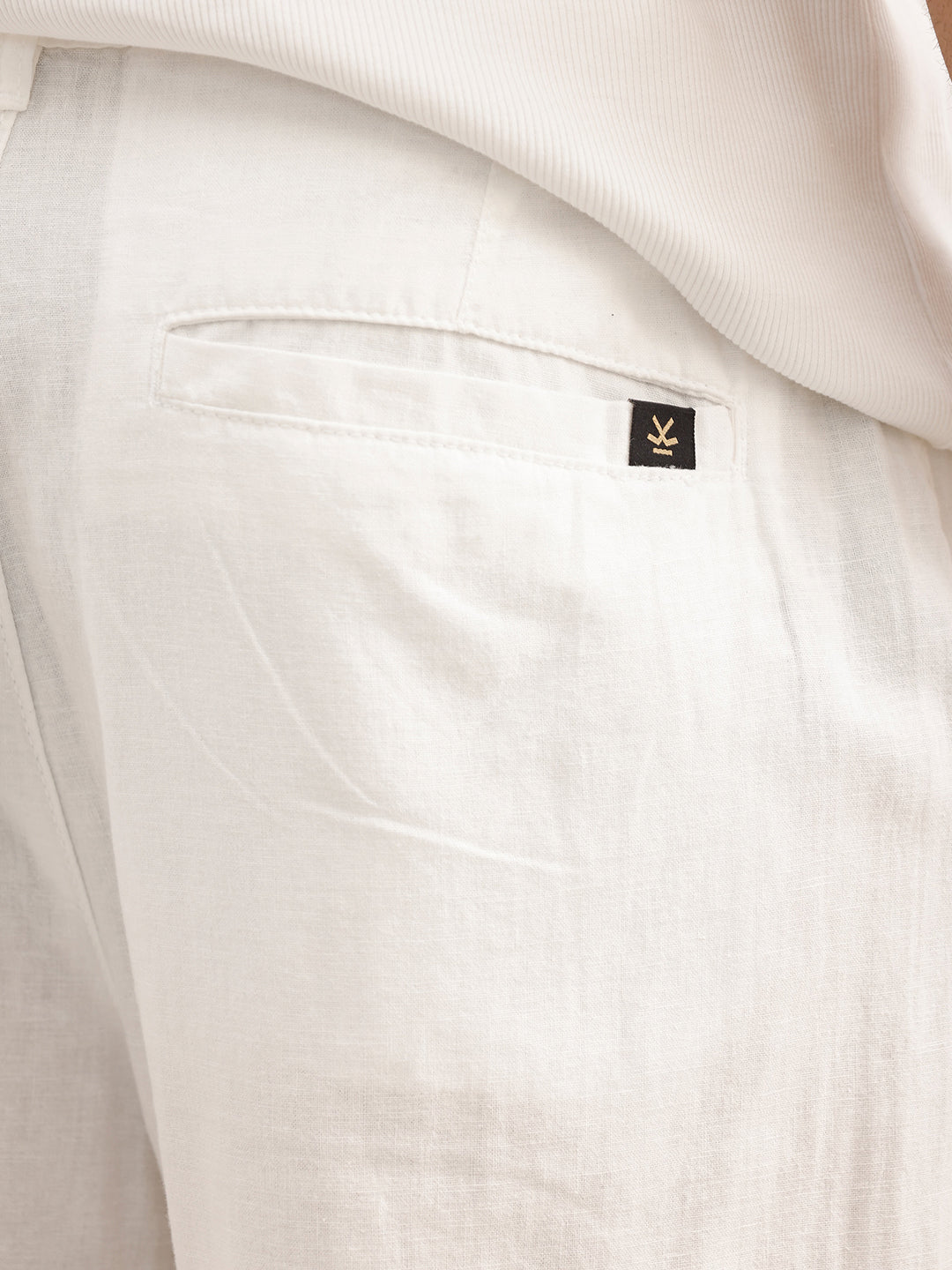 Classic Solid Loose Fit Trouser | White
