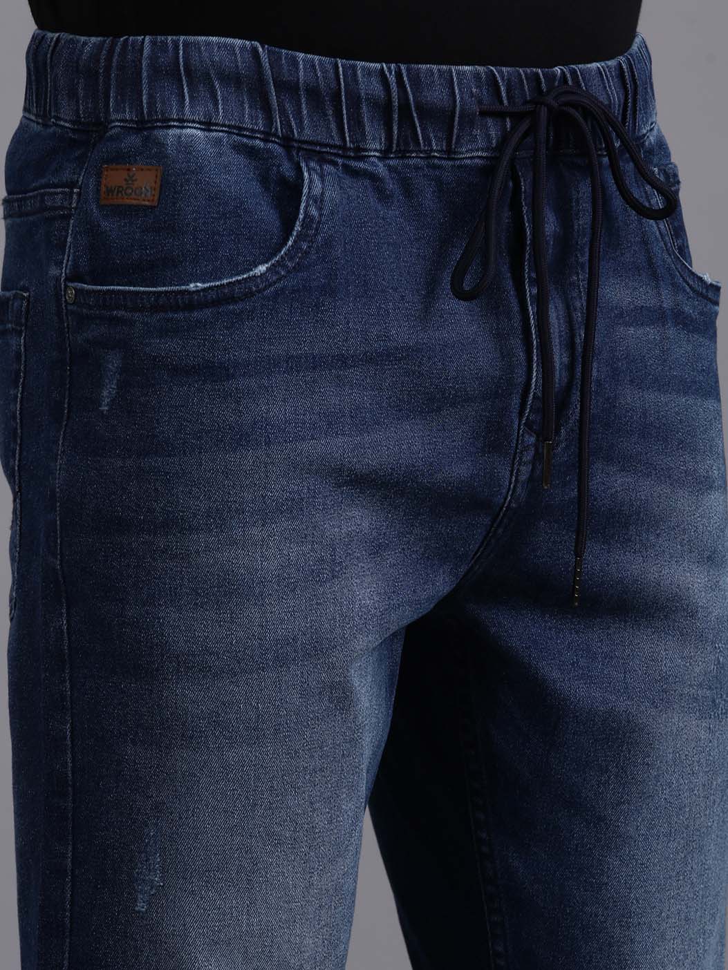 Mid Tone Blue Denim Jean Jogger