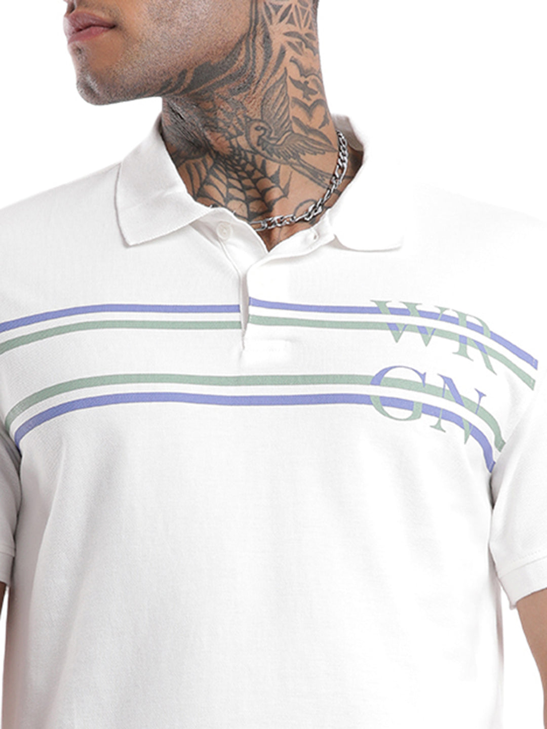 Apex White Cotton Polo T-Shirt