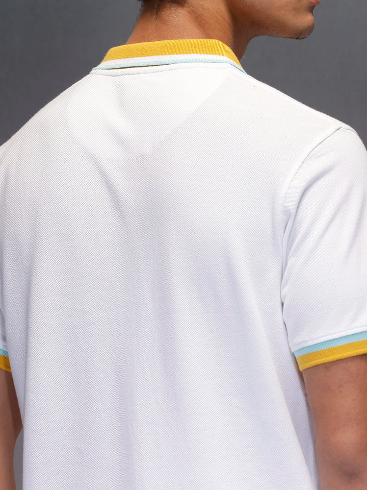 Men's Contrast Tipping Polo T-shirt  |  White