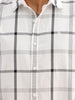 Textured Slim Fit Checkered Shirt | White