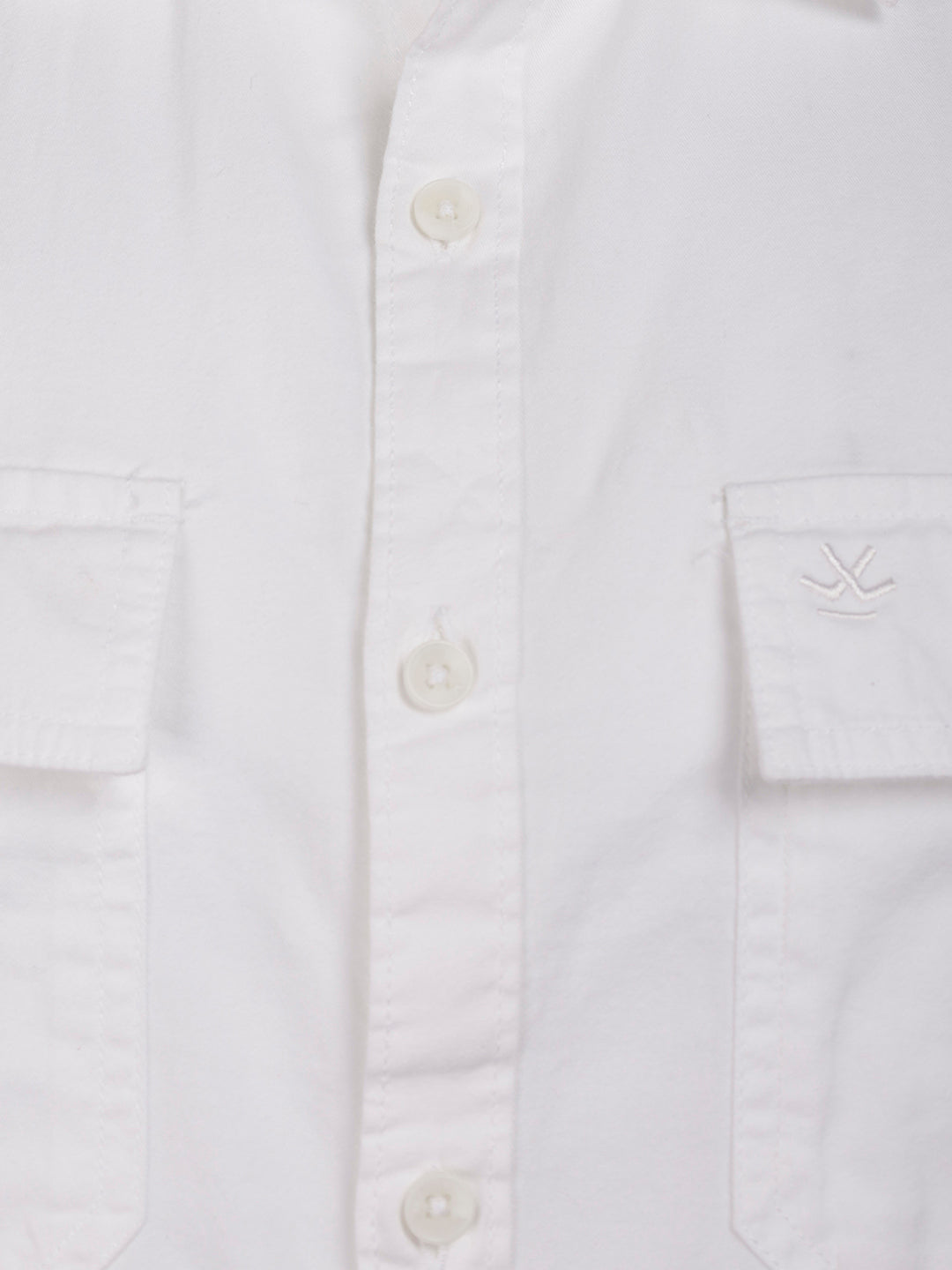 Comfort Fit Double Pocket Shirt | White
