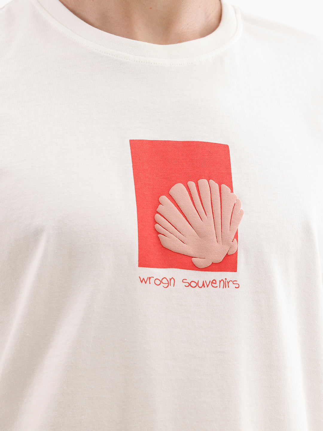 Comfort Fit Puffer Printed T-Shirt  | White