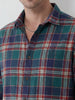Comfort Fit Checkered Shirt | Navy Blue