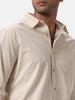 Plain Beige Casual Shirt