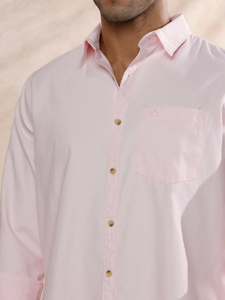 Solid Regular Fit Shirt | Pink