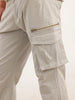Solid Straight Fit Cargo Trouser | Grey