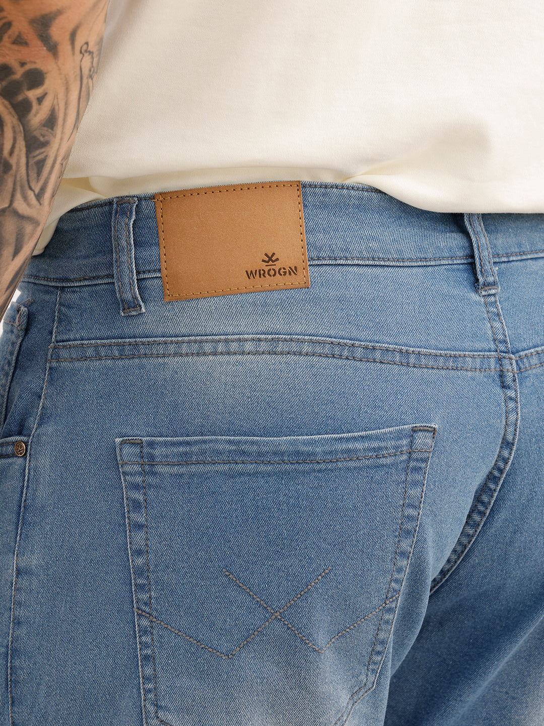 Faded Relaxed Fit Denim Jeans | Light Blue | WUJN2903MF
