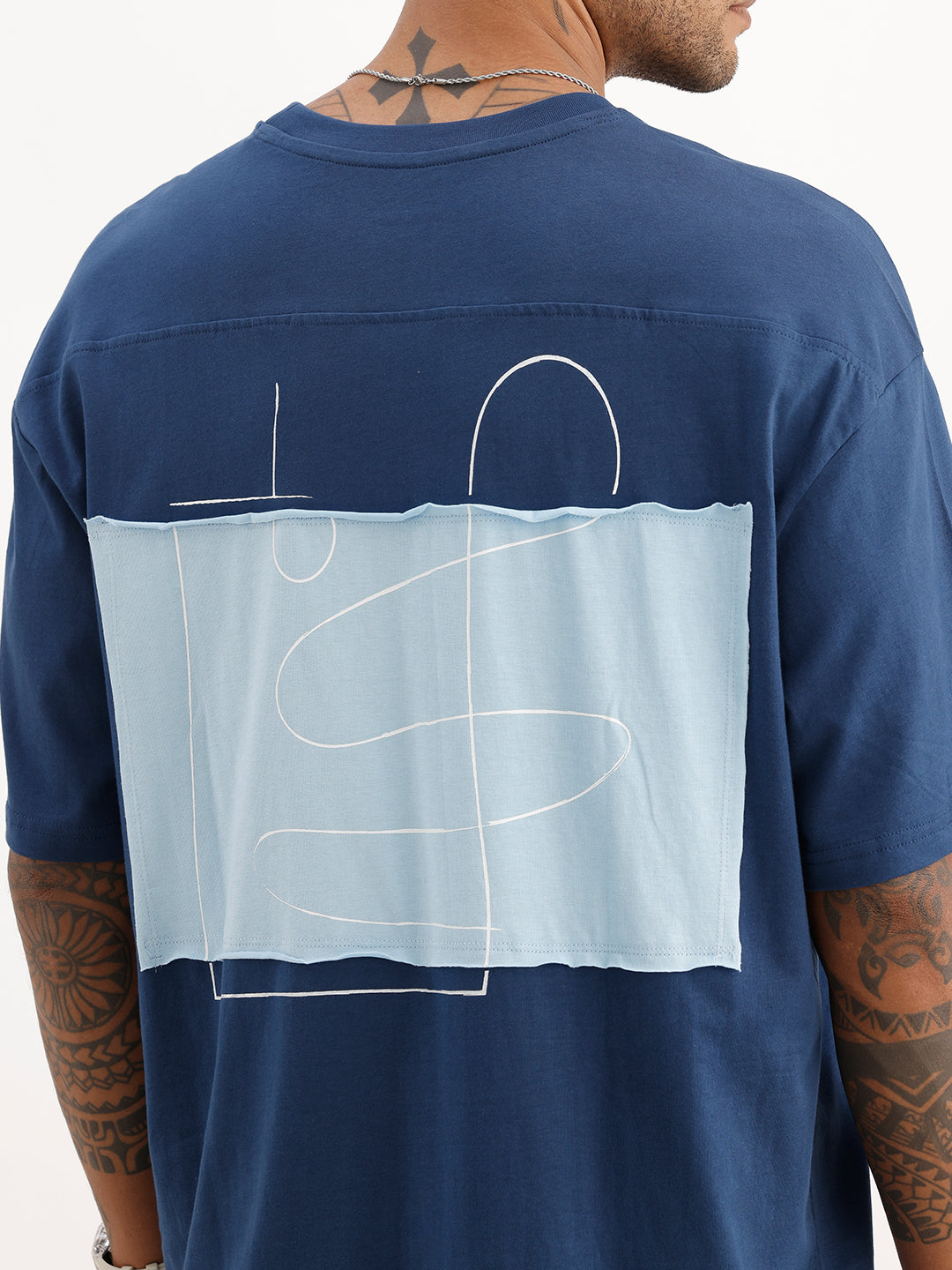 Classic Oversized Placement Printed T-Shirt | Dark Blue