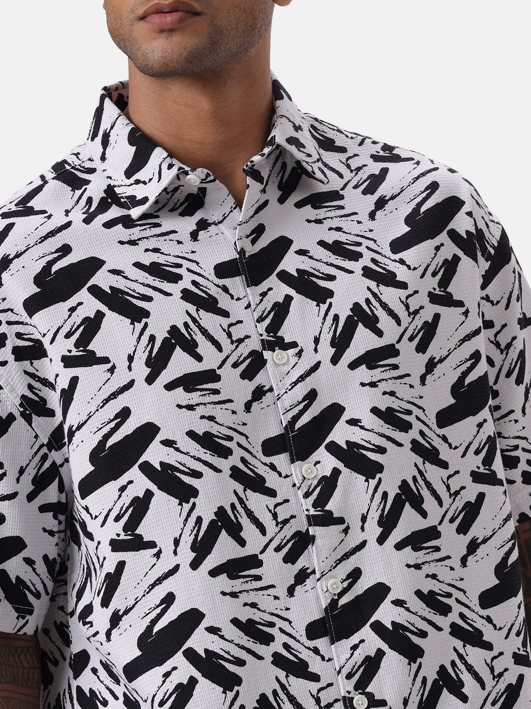 White Graphic AOP Shirt