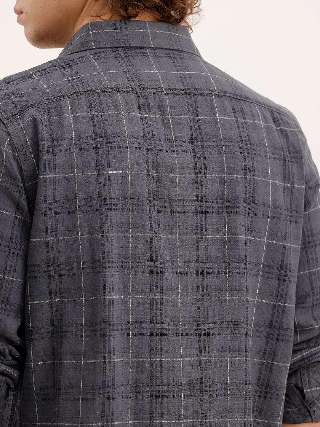 Slim Fit Textured Shirt  | Dark Grey