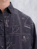Abstract Aop Oversized Fit Casual Shirt | Black