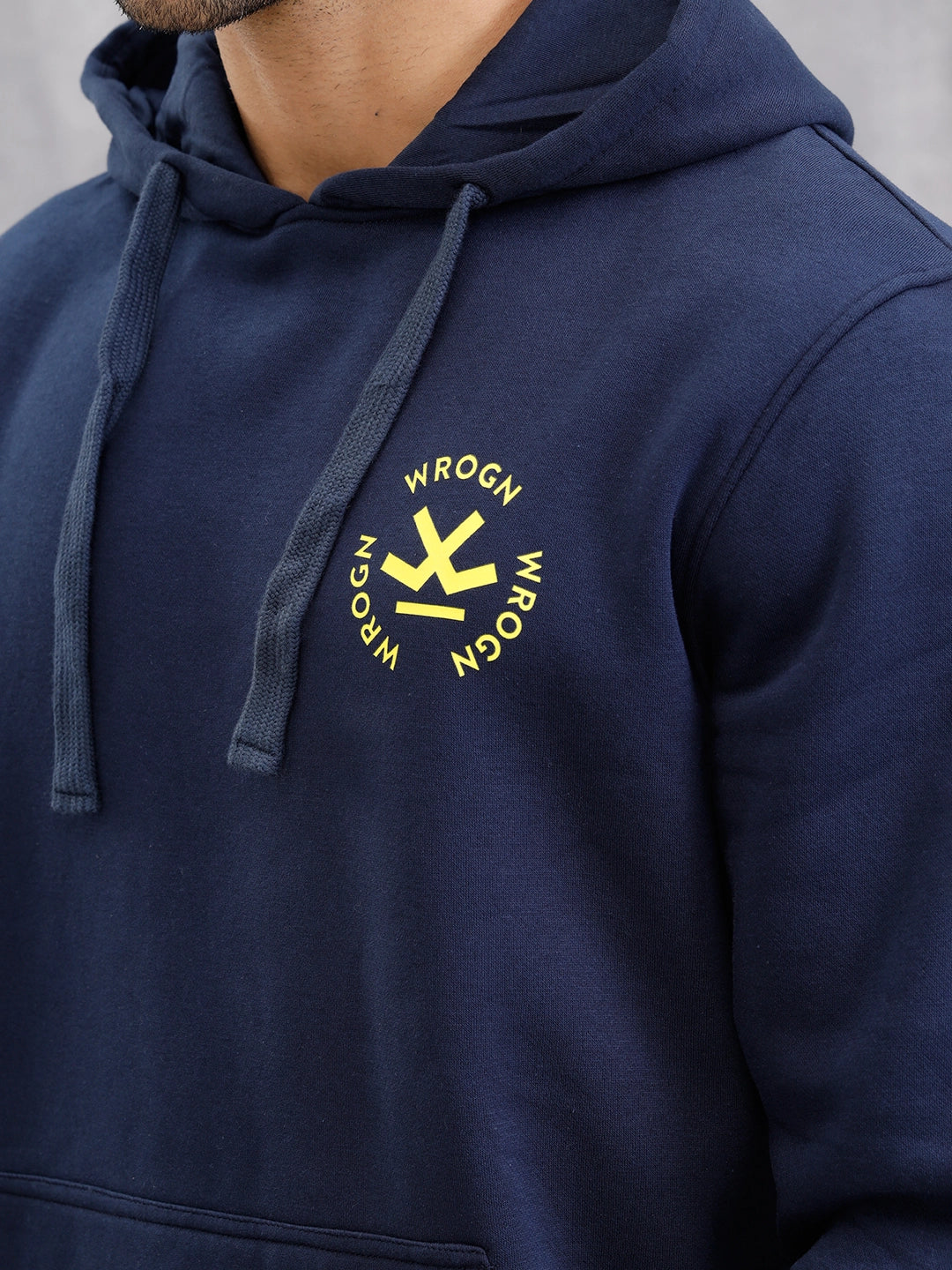 Heavy Fleece Hoodie Pullover With Pop Branding | Navy Blue