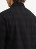Solid Comfort Fit Textured Full Sleeve Shirt | Black