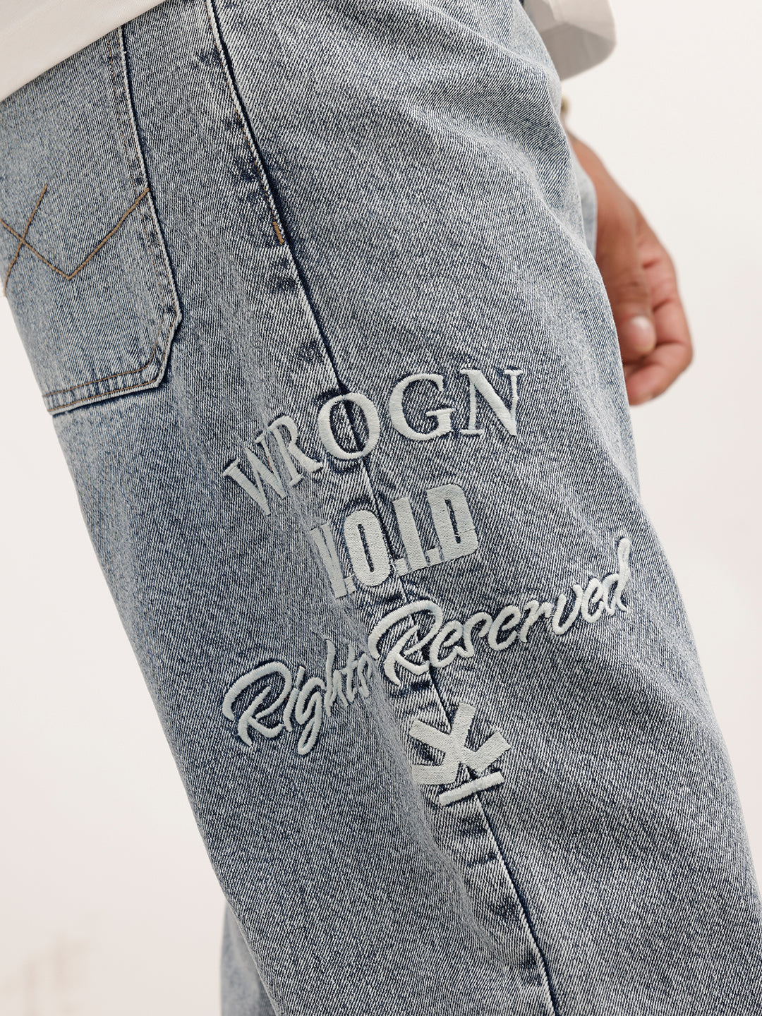 Men Casual Anti Fit Jeans With Tonal Embroidery | Super Stone