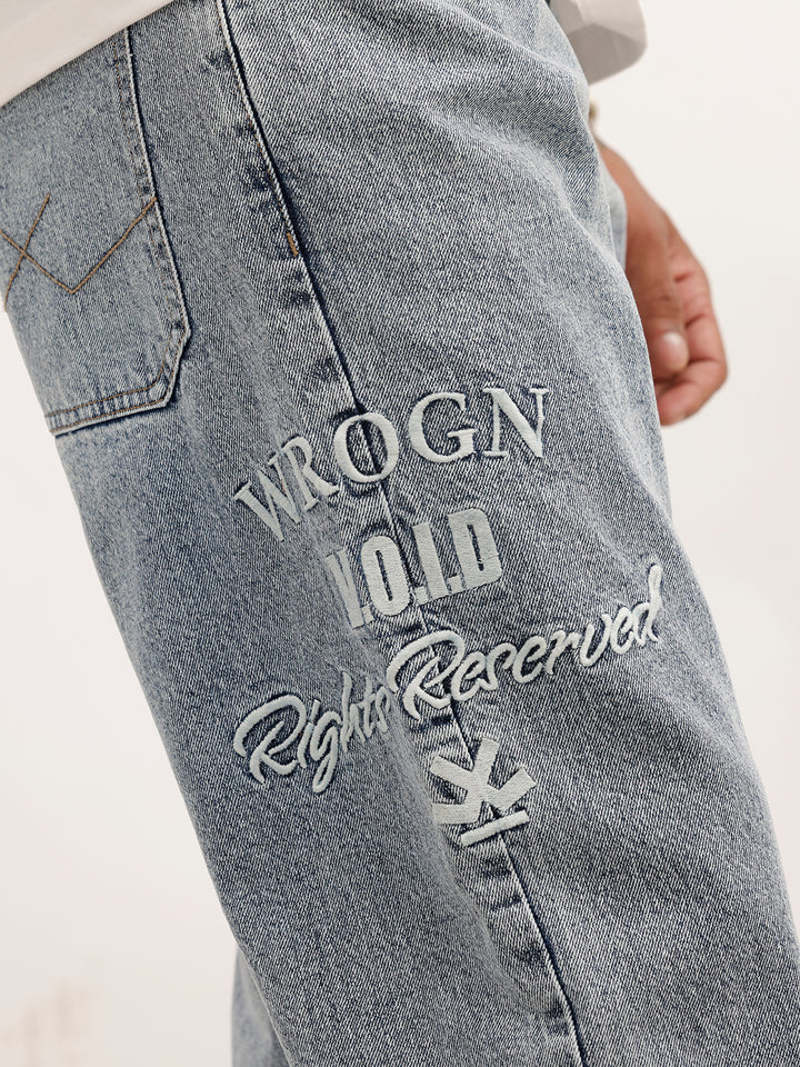 Men Casual Anti Fit Jeans With Tonal Embroidery | Super Stone