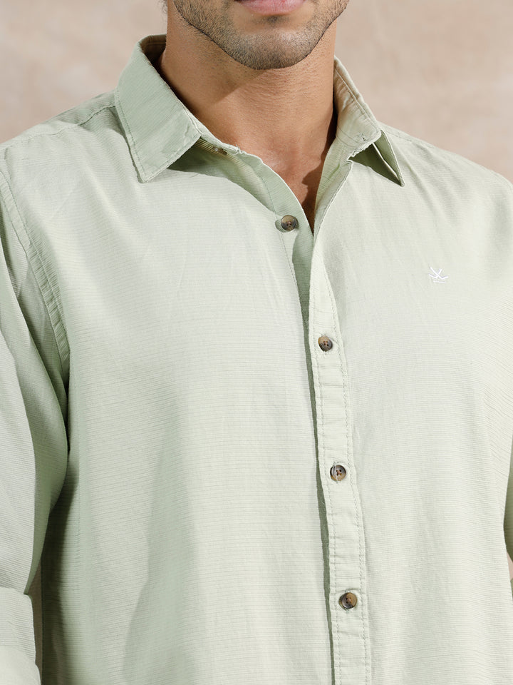 Textured Regular Fit Shirt | Light Green