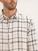 Textured Regular Fit Chackered Shirt | Off White
