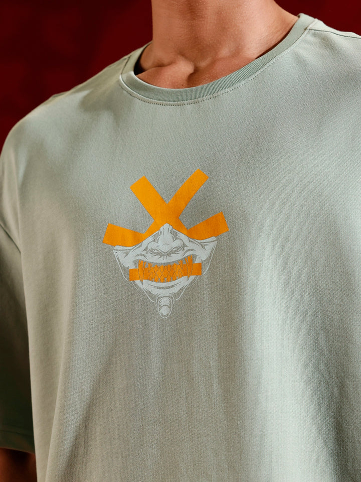 Wrogn Graphic Printed Oversized Fit T-Shirt | Green