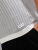 Flat Knit Striped Pattern Polo T-Shirt| White