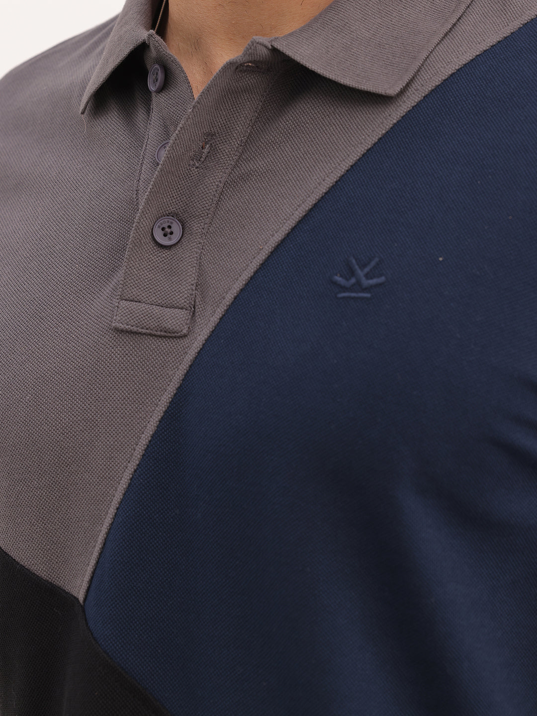 Classic Slim Fit Cut & Sew Polo T-Shirt | Dark Grey
