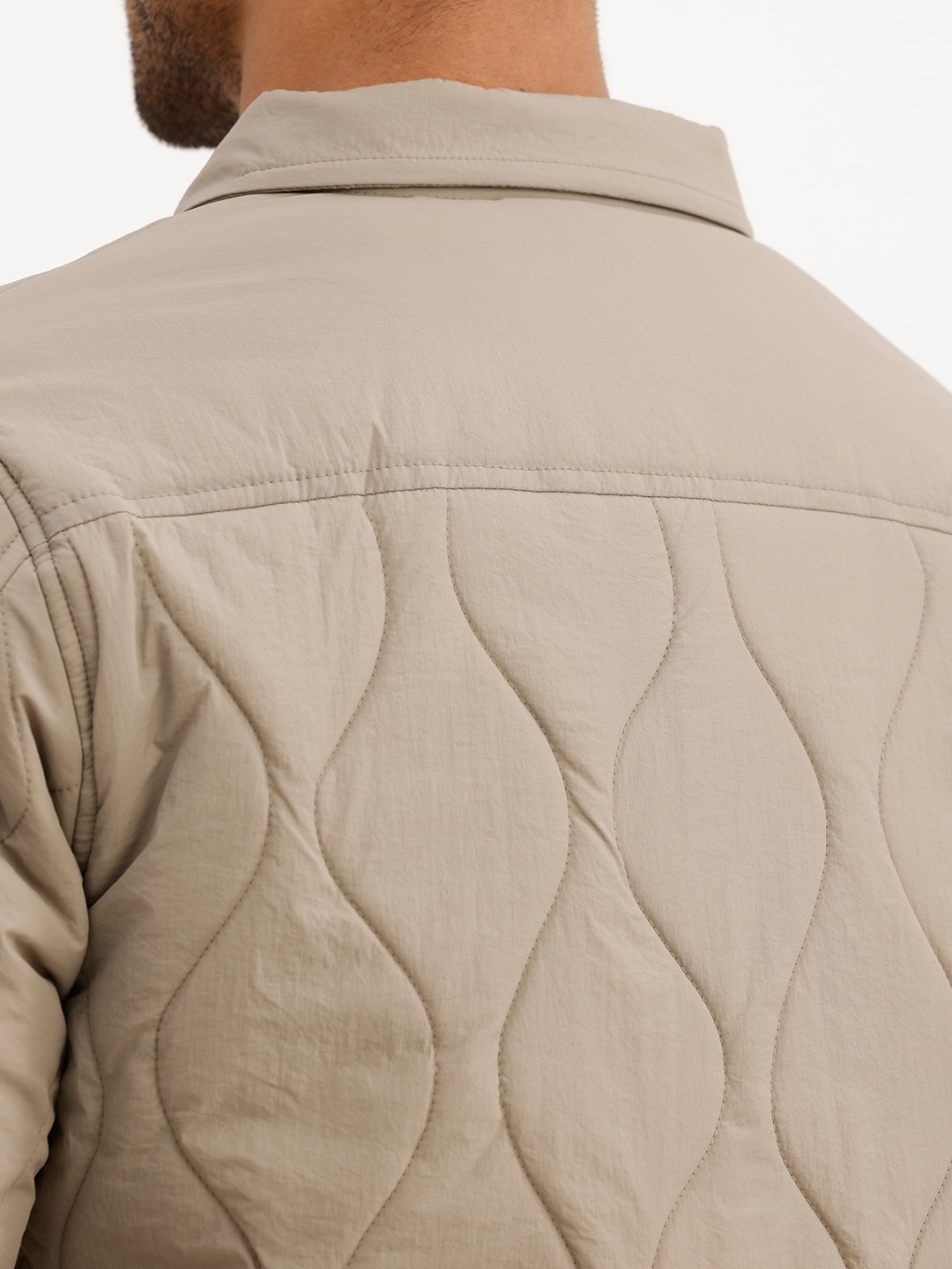 Solid Regular Fit Puffer Jacket | Grey