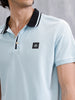 Contrast Collar Tipping Polo T-Shirt | Light Blue
