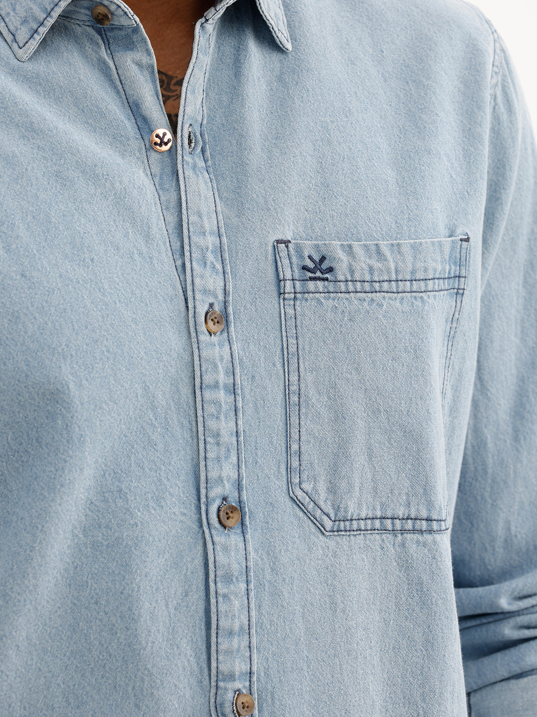 Classic Regular Fit Denim Shirt | Blue