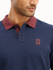 Slim Fit Contrast Collar Polo T-Shirt | Navy Blue | WPT01HSSL1284M