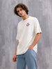 Bizarre Elements Inspired Look Deep Inside Eyeball Back Print Crew Neck T-Shirt  | Off White