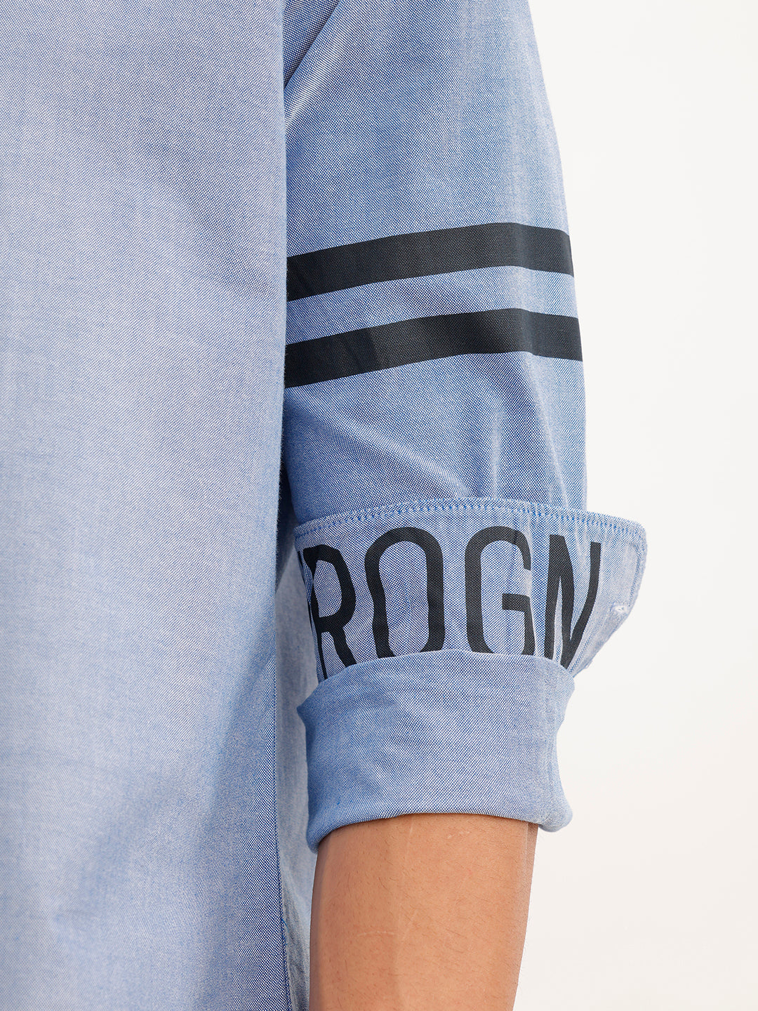 Regular Fit Placement Printed Shirt | Light Blue