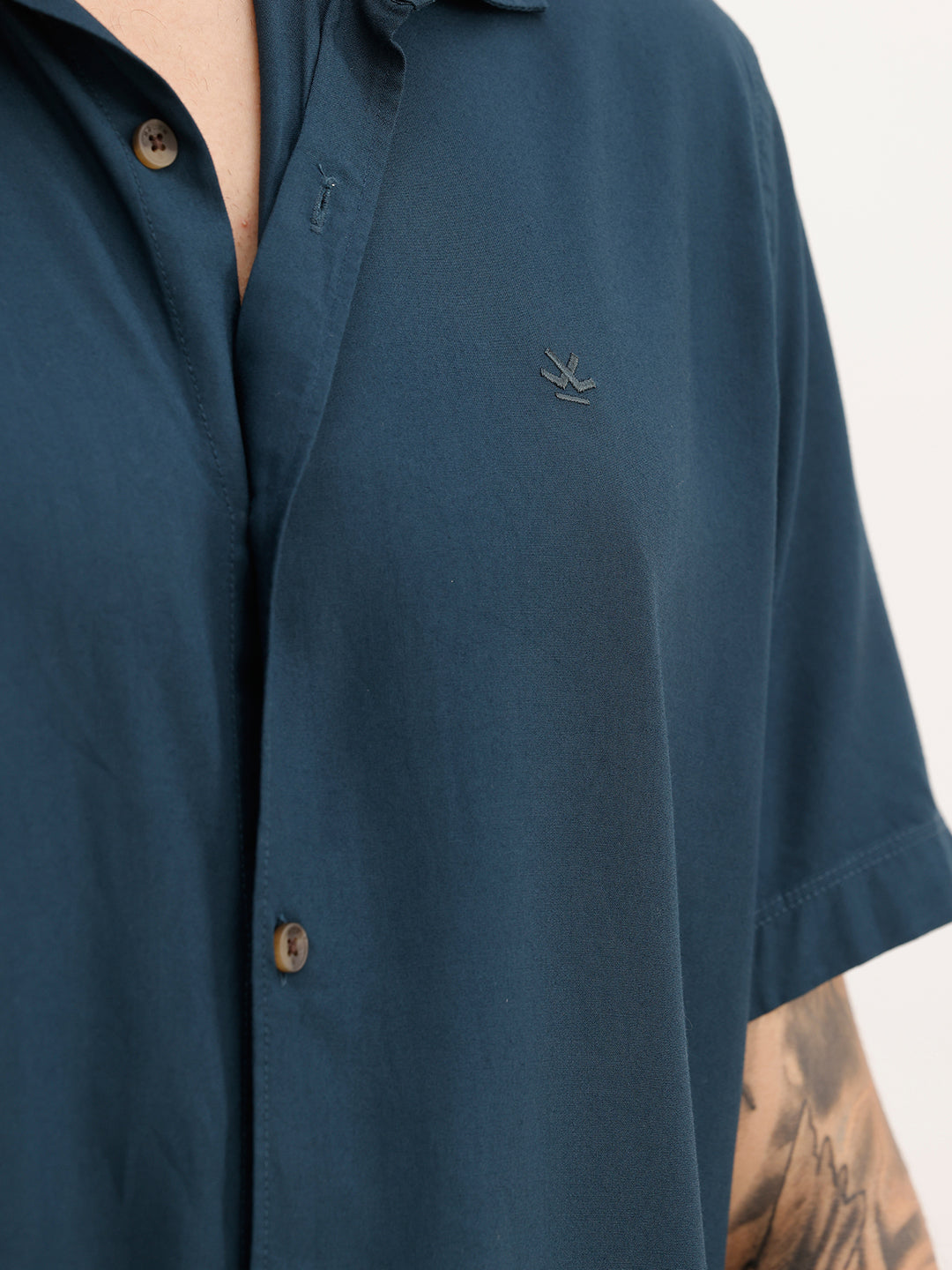 Slim Fit Viscose Bamboo Half Sleeve Shirt | Teal | WSH02HSSL0001S