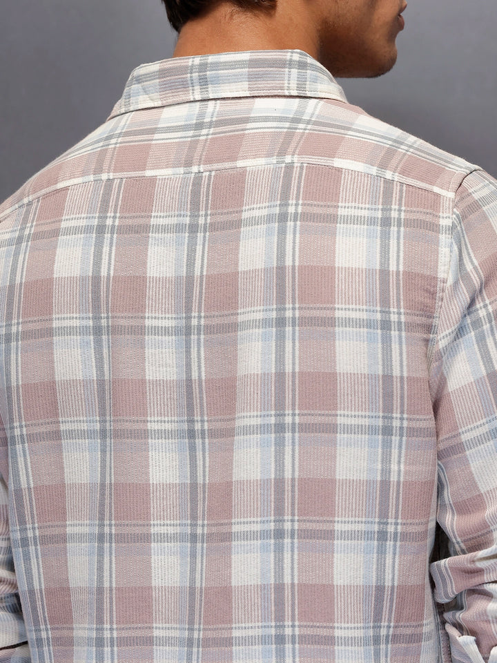 Men's Casual Checkered Shirt   |  Pink