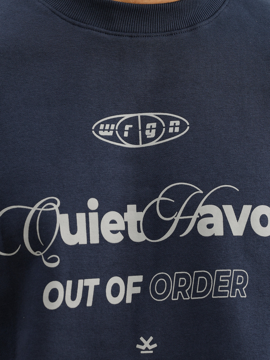 Regular Fit Placement Printed Sweatshirt | Blue