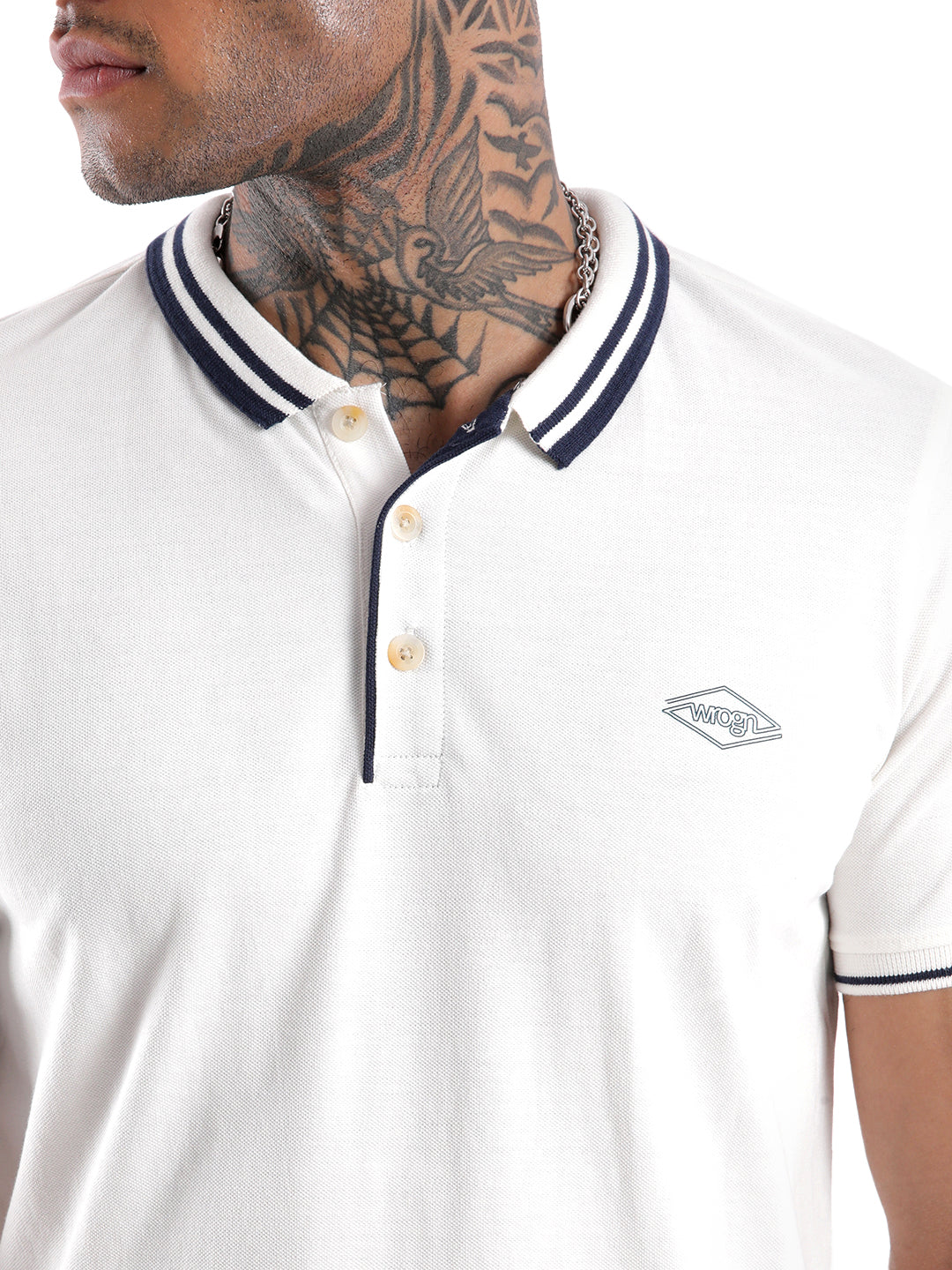 Classic White Tipping Polo T-Shirt