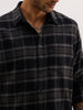 Checkered Slim Fit Full Sleeve Shirt | Black