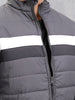 Quilted High Neck Regular Fit Jacket I Grey