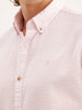 Slim Fit Textured Striped Shirt  | Pink