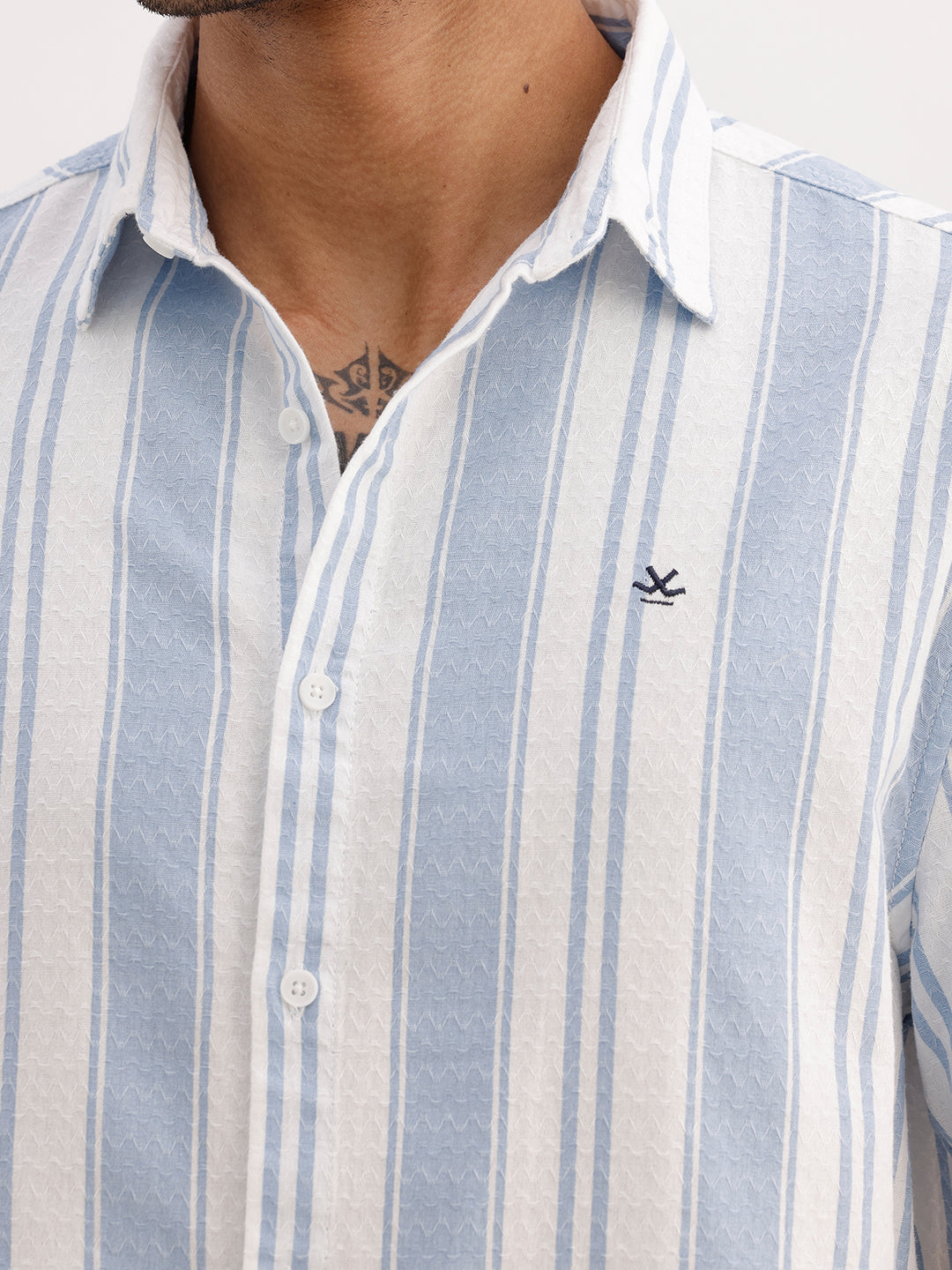 Classic Textured Stripe Shirt | Blue