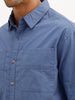 Solid Comfort Fit Double Pocket Shirt | Blue